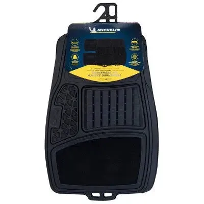 Open Box - Michelin 19"x34" 4pc Rubber Floormat Set Black
