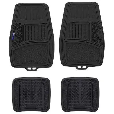 Open Box - Michelin 19"x34" 4pc Rubber Floormat Set Black