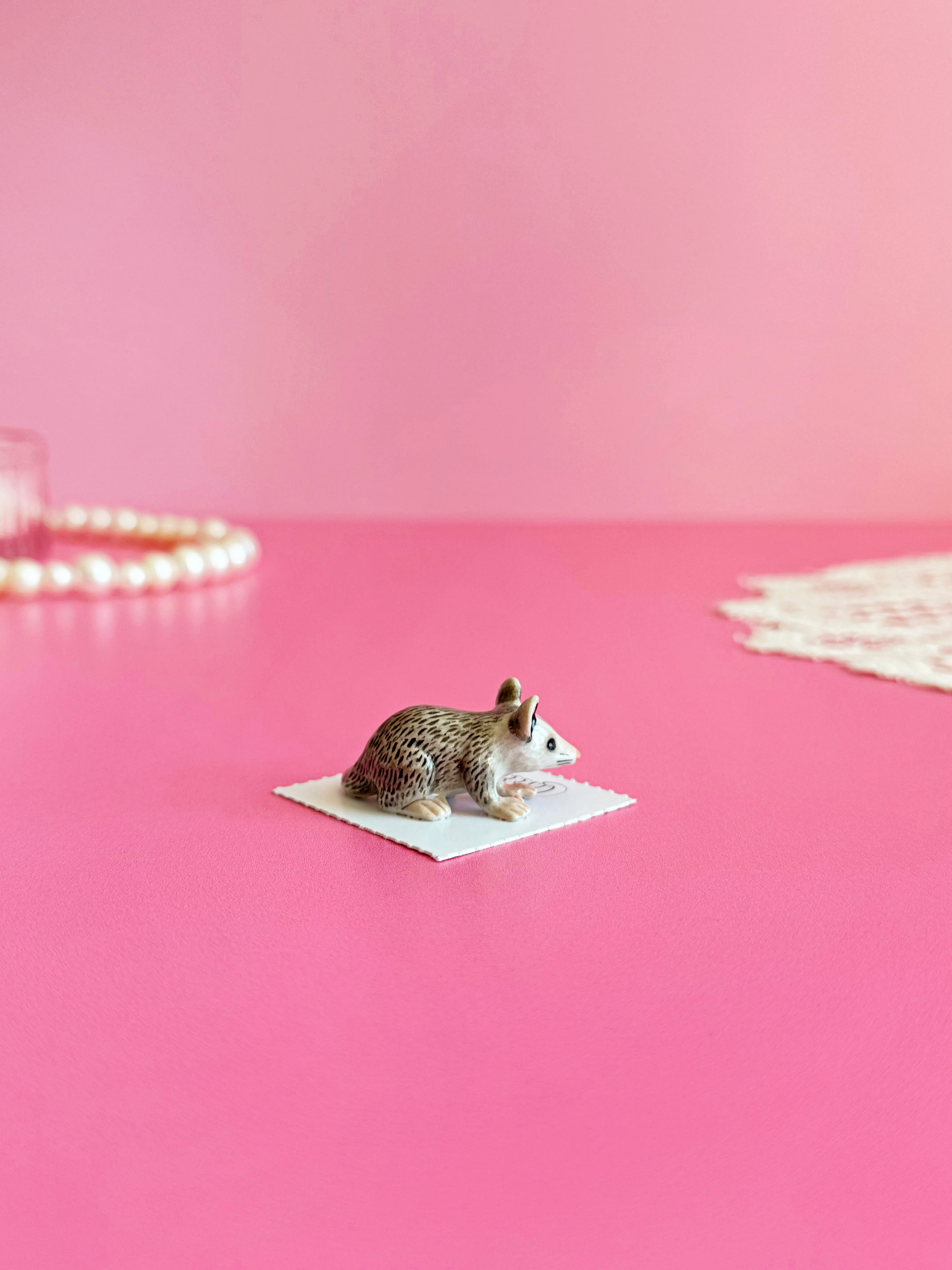 Opossum Mini Porcelain Figurine