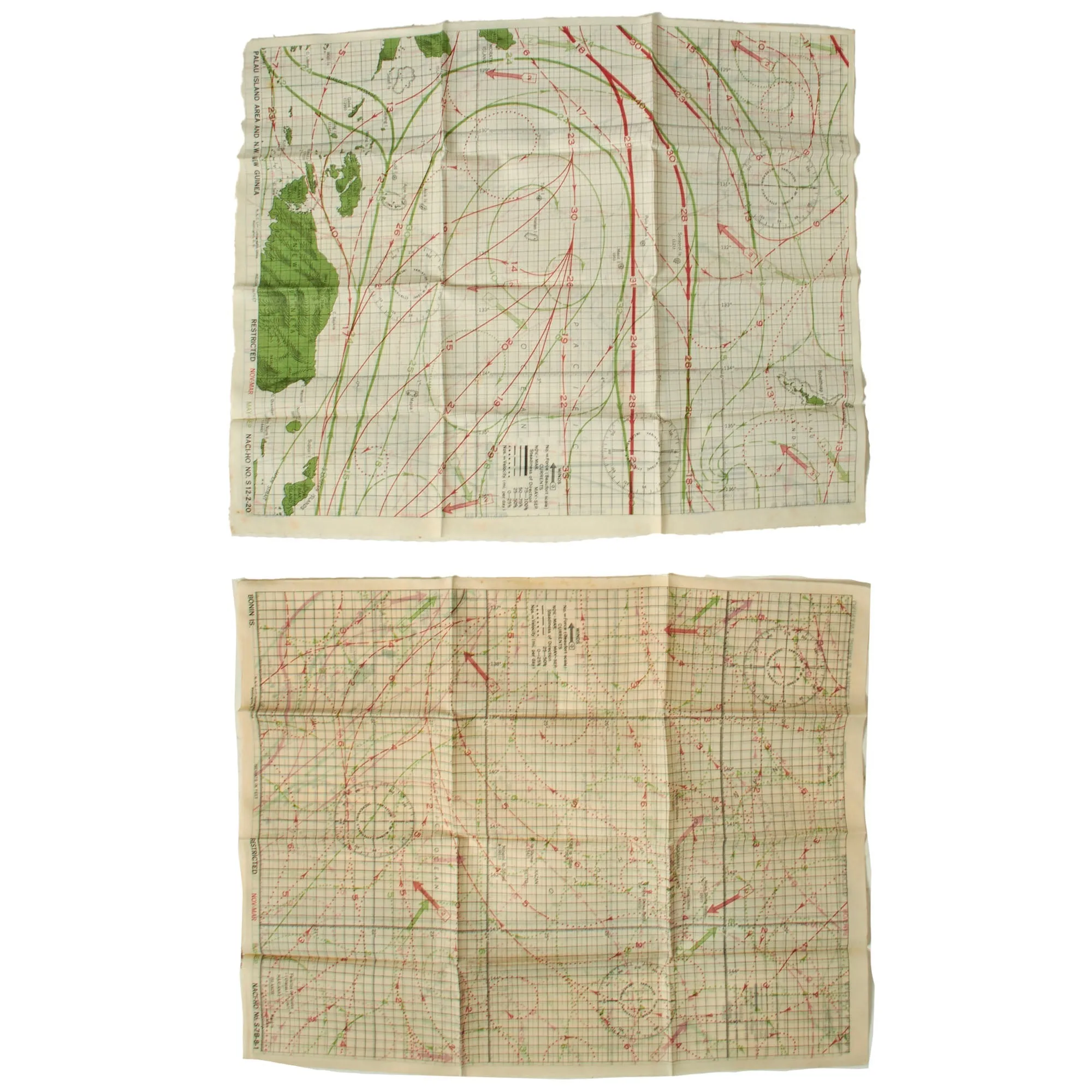 Original British WWII Royal Air Force Silk Evasion Map Lot - Set of 5
