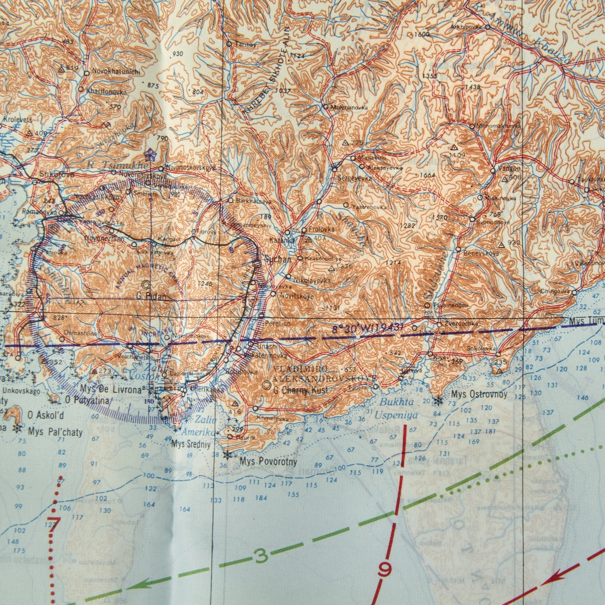 Original British WWII Royal Air Force Silk Evasion Map Lot - Set of 5