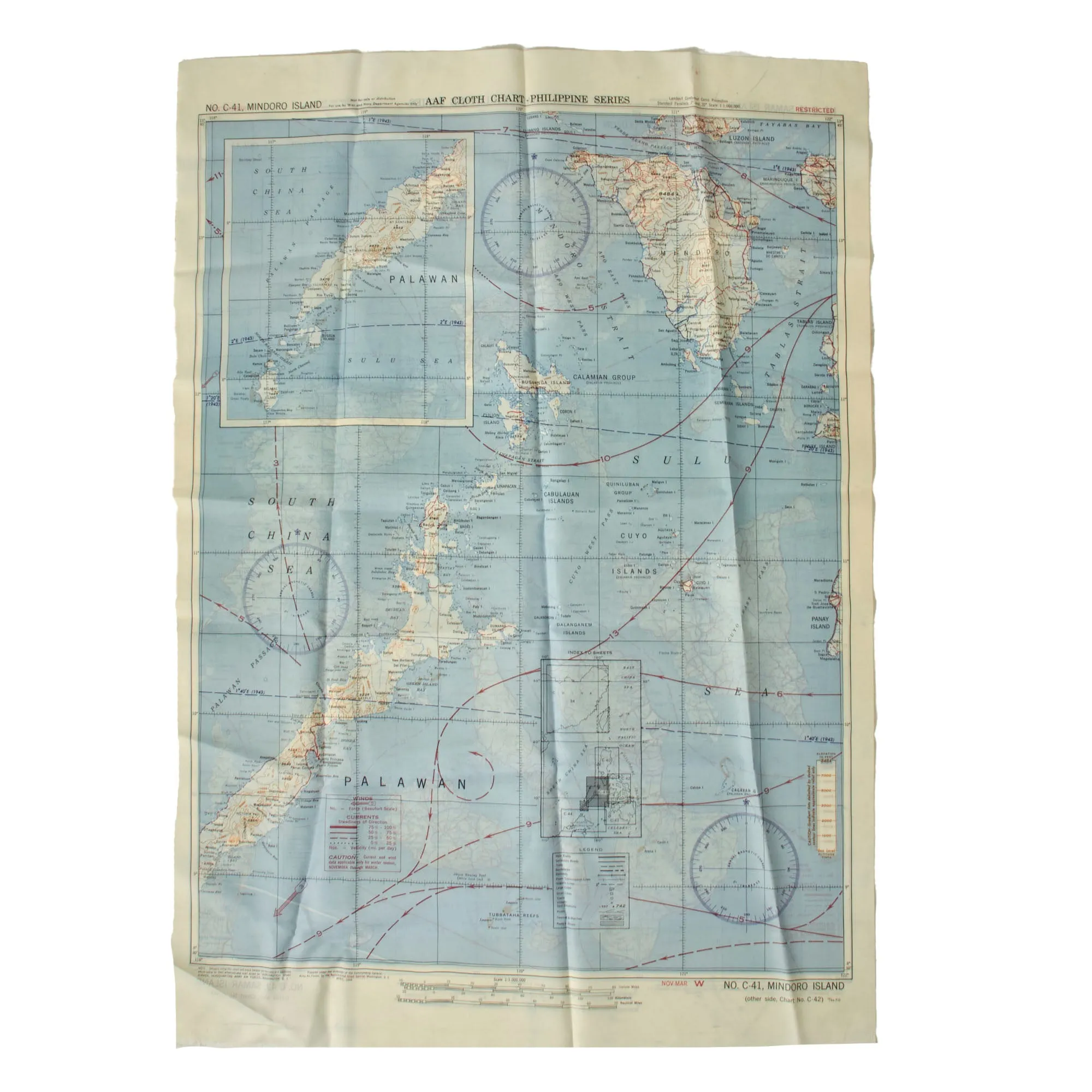 Original British WWII Royal Air Force Silk Evasion Map Lot - Set of 5