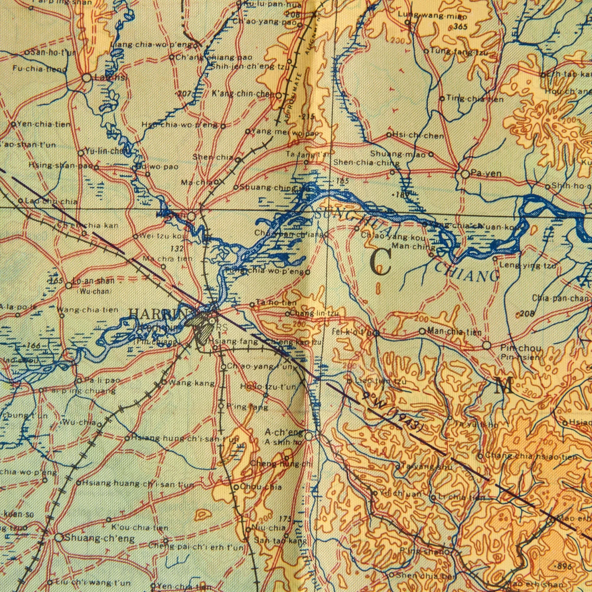 Original British WWII Royal Air Force Silk Evasion Map Lot - Set of 5