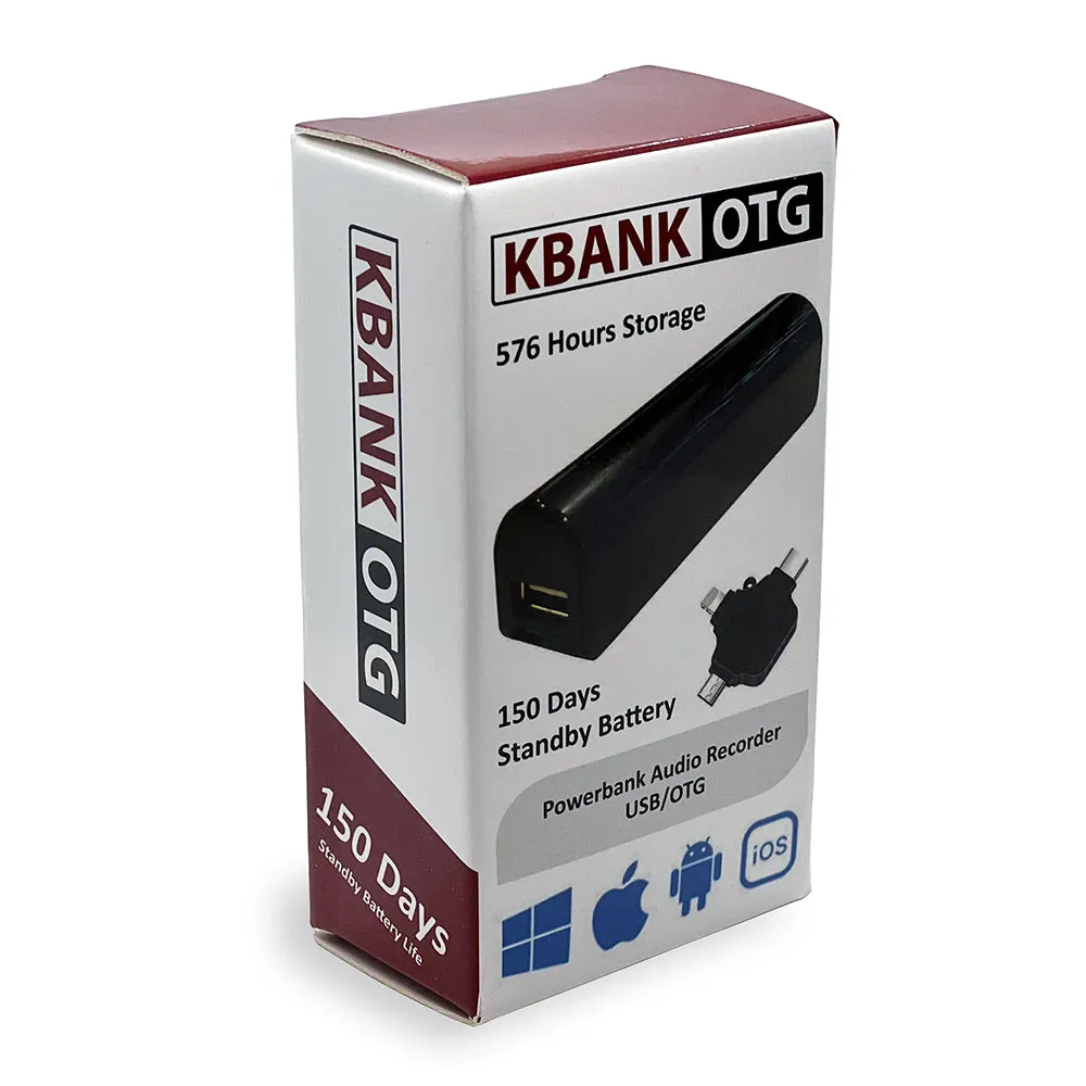 PBN-TECH K-BANK-OTG – Long Life Covert Audio Recorder 150 Days Standby