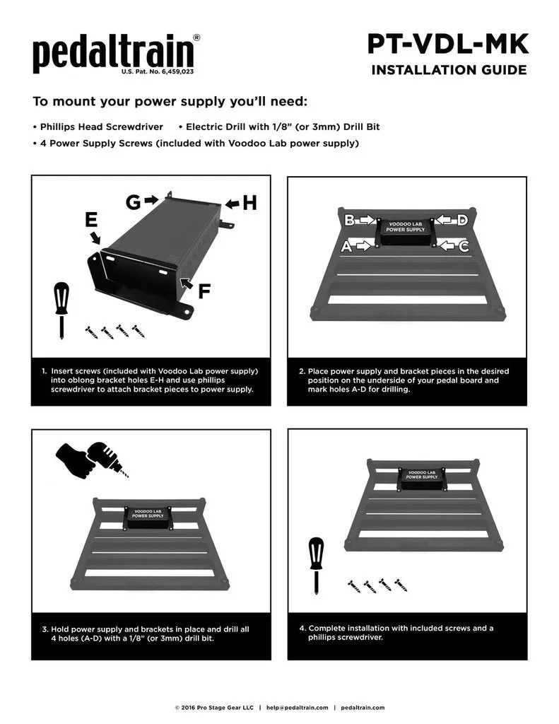 Pedaltrain PT-VDL-MK Voodoo Lab Pedal Power Mounting Kit