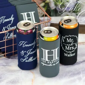 Personalized 12 Oz. Slim Can Cooler Wedding Favors