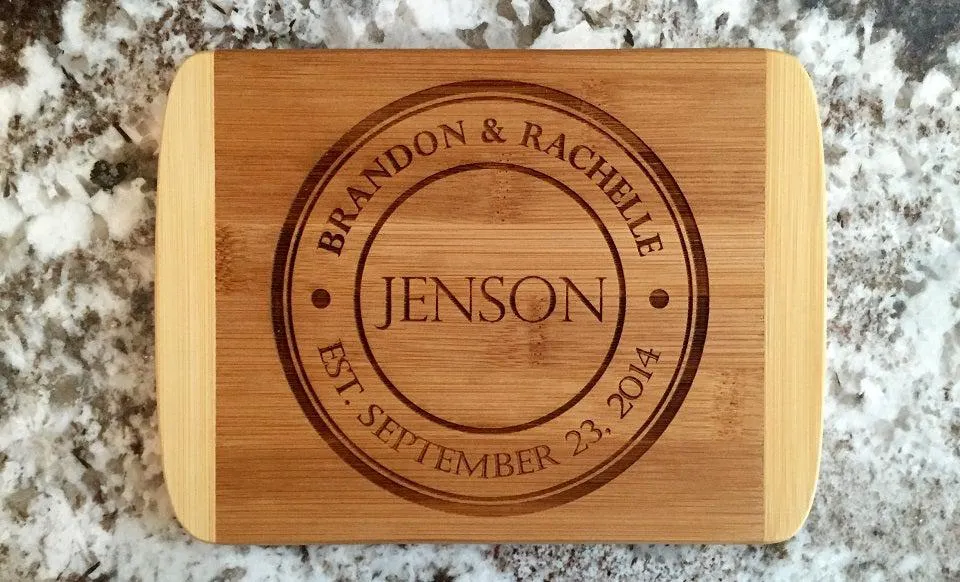 Personalized 6x8 Bamboo Cutting Board with Rounded Edge