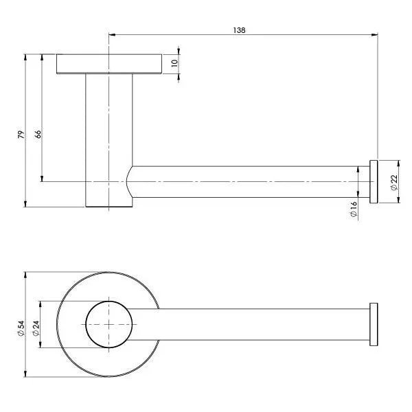Phoenix Radii Stainless Steel Toilet Roll Holder Round Plate