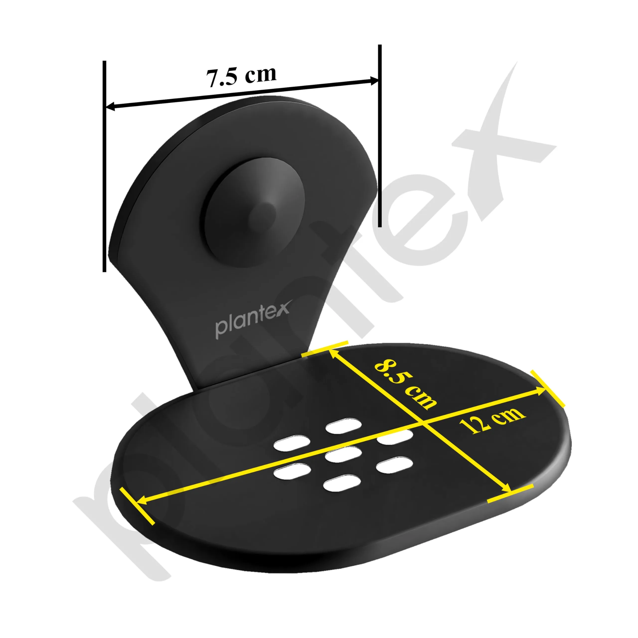 Plantex Royal Self-adhesive Stainless Steel Soap Dish for Bathroom/Soap Case/Soap Stand/Wall Mount Soap dish Holder/Bathroom Accessories - Pack of 1 (Black, Powder Coated)