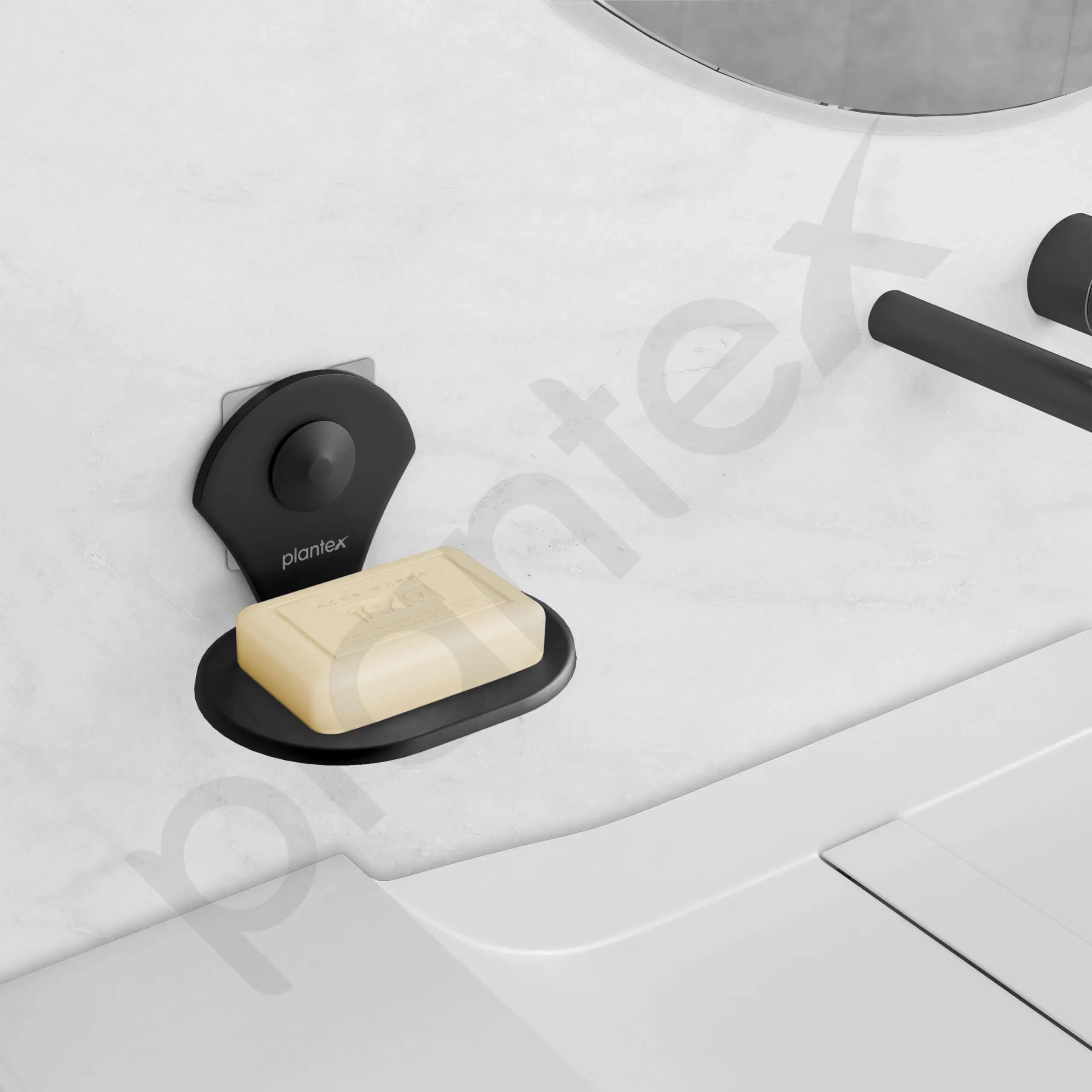Plantex Royal Self-adhesive Stainless Steel Soap Dish for Bathroom/Soap Case/Soap Stand/Wall Mount Soap dish Holder/Bathroom Accessories - Pack of 1 (Black, Powder Coated)