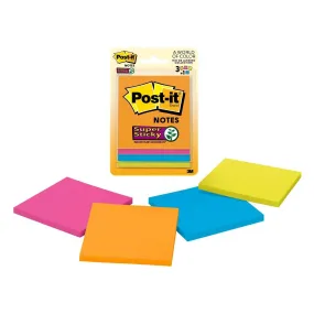 Post-It 3321-SSAU Rio De Janeiro Super Sticky Notes, 3" x 3", 3-Pack