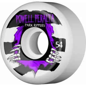 Powell Peralta Wheels Ripper 54mm 104a - White (Set of 4)