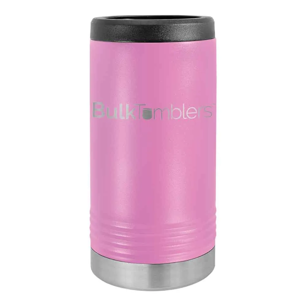 Promo Personalized Skinny Beverage Holder for Slim Can w Logo Laser Engraved on Insulated Stainless Steel