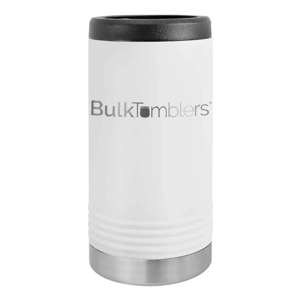 Promo Personalized Skinny Beverage Holder for Slim Can w Logo Laser Engraved on Insulated Stainless Steel