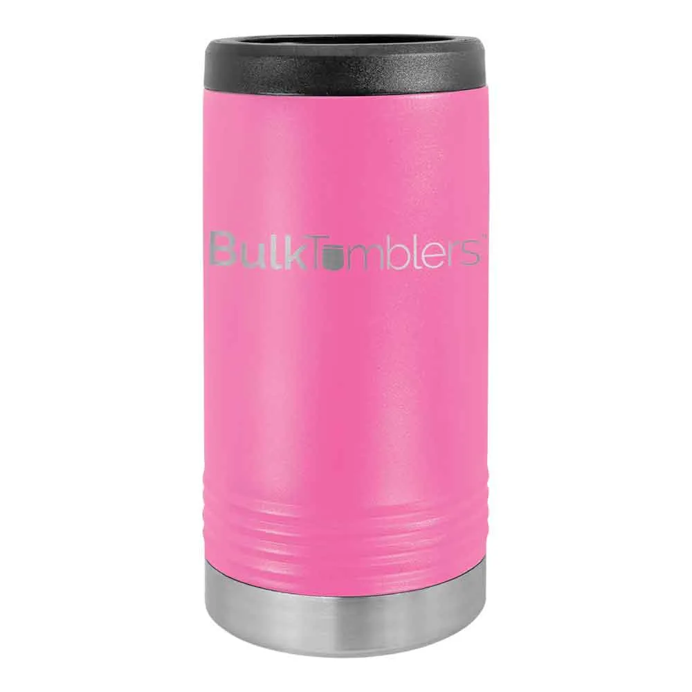 Promo Personalized Skinny Beverage Holder for Slim Can w Logo Laser Engraved on Insulated Stainless Steel