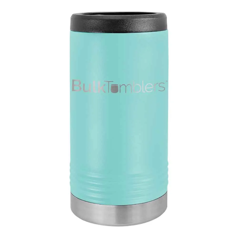 Promo Personalized Skinny Beverage Holder for Slim Can w Logo Laser Engraved on Insulated Stainless Steel