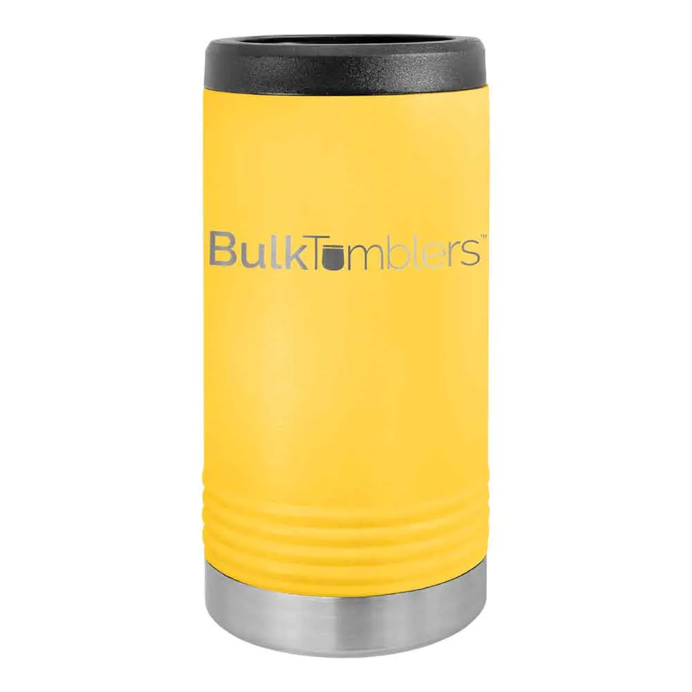 Promo Personalized Skinny Beverage Holder for Slim Can w Logo Laser Engraved on Insulated Stainless Steel