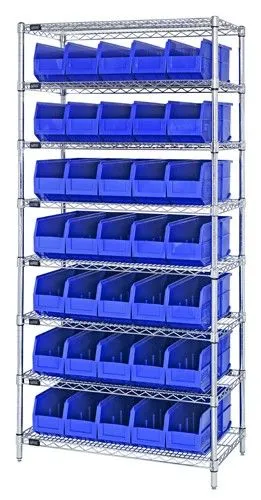Quantum WR8-441 Wire Shelving System with 8 Shelves, 14" x 36" x 74"