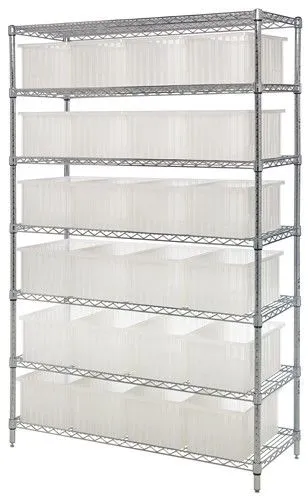 Quantum WR9-93060CL Wire Shelving System with 9 Shelves, 24" x 60" x 74"