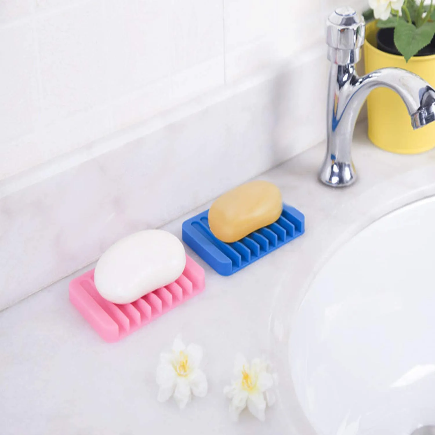 Quanzhou Chenchenchen E-Commerce Co.,Ltd 2 Packs Bamboo Soap Dish, Soap Holder Soap Saver Soap Pad