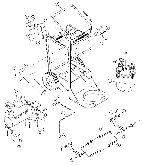 Ransburg Number 2 Deuce Cart Finishing System