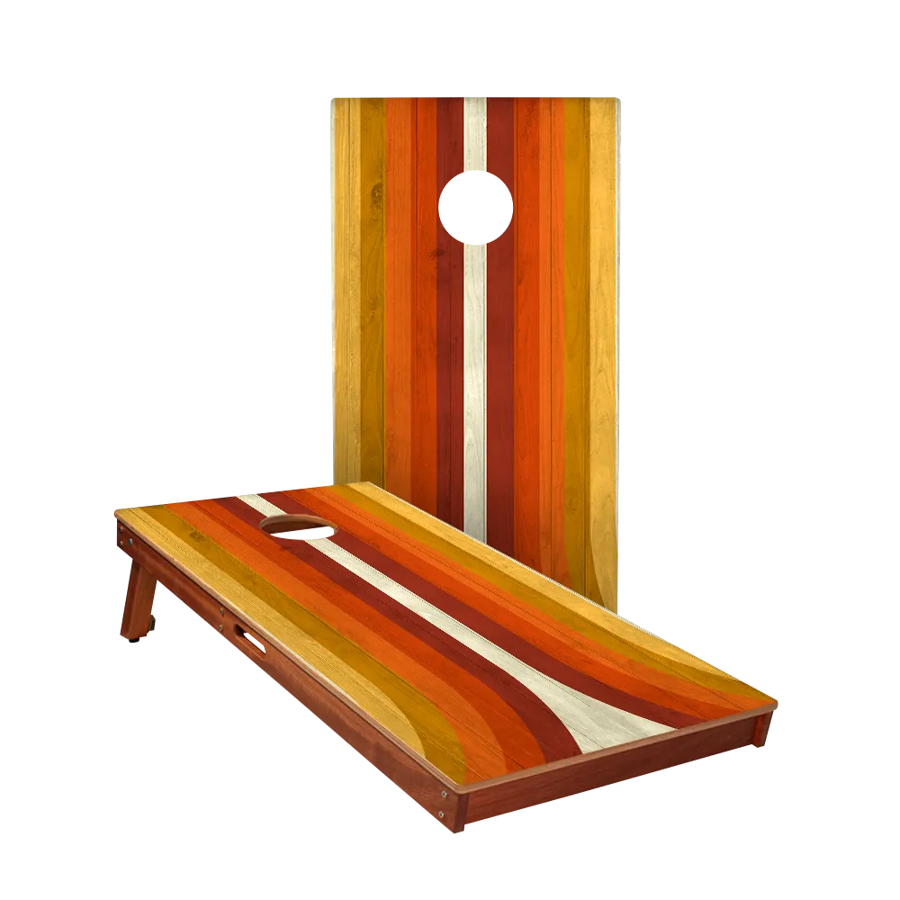 Retro Orange Curved Sig Pro Cornhole Boards