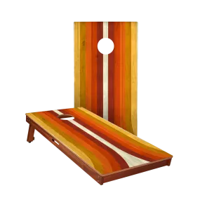 Retro Orange Curved Sig Pro Cornhole Boards