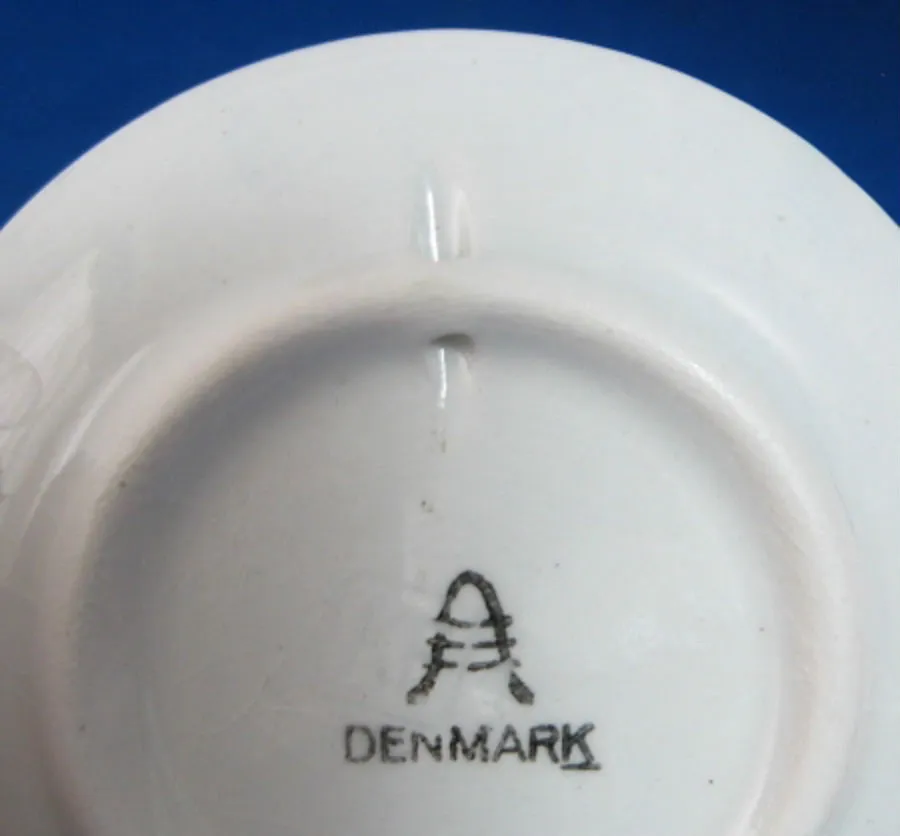 Royal Copenhagen Butter Pat Windmill Teabag Caddy 1950s Denmark Hand Painted