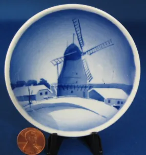 Royal Copenhagen Butter Pat Windmill Teabag Caddy 1950s Denmark Hand Painted