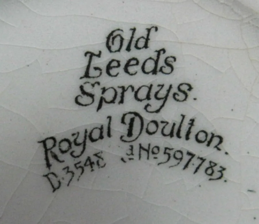Royal Doulton Butter Pat Old Leeds Sprays Teabag Caddy 1912-1920s England