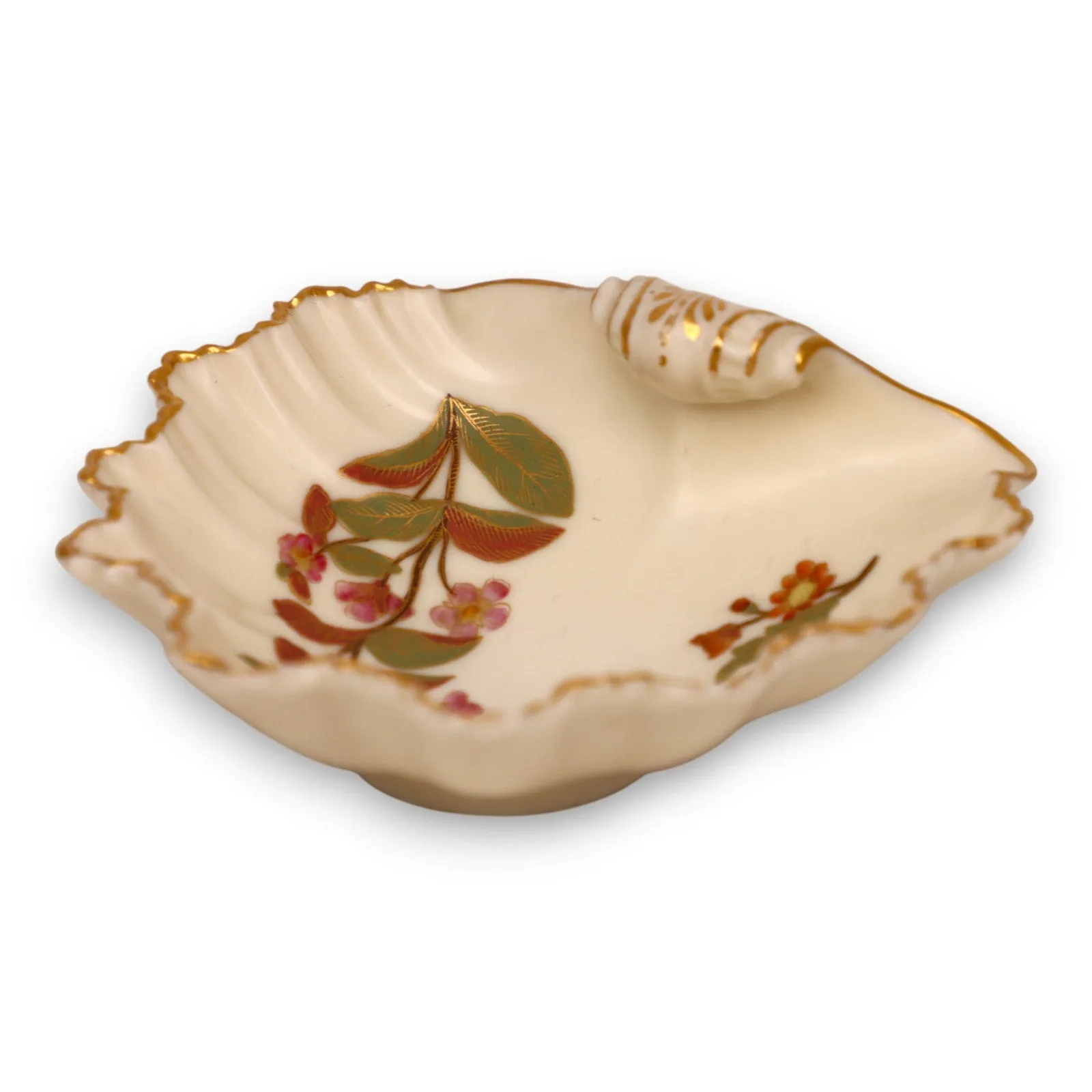 Royal Worcester Blush Ivory 1413 Scallop Shell Candy Trinket Dish Antique 1889