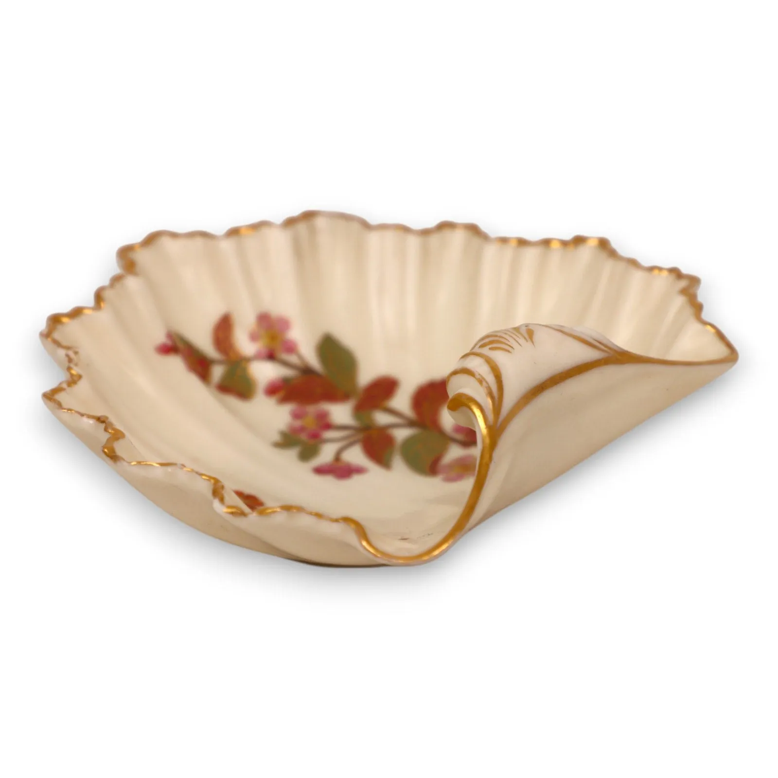 Royal Worcester Blush Ivory 1413 Scallop Shell Candy Trinket Dish Antique 1889