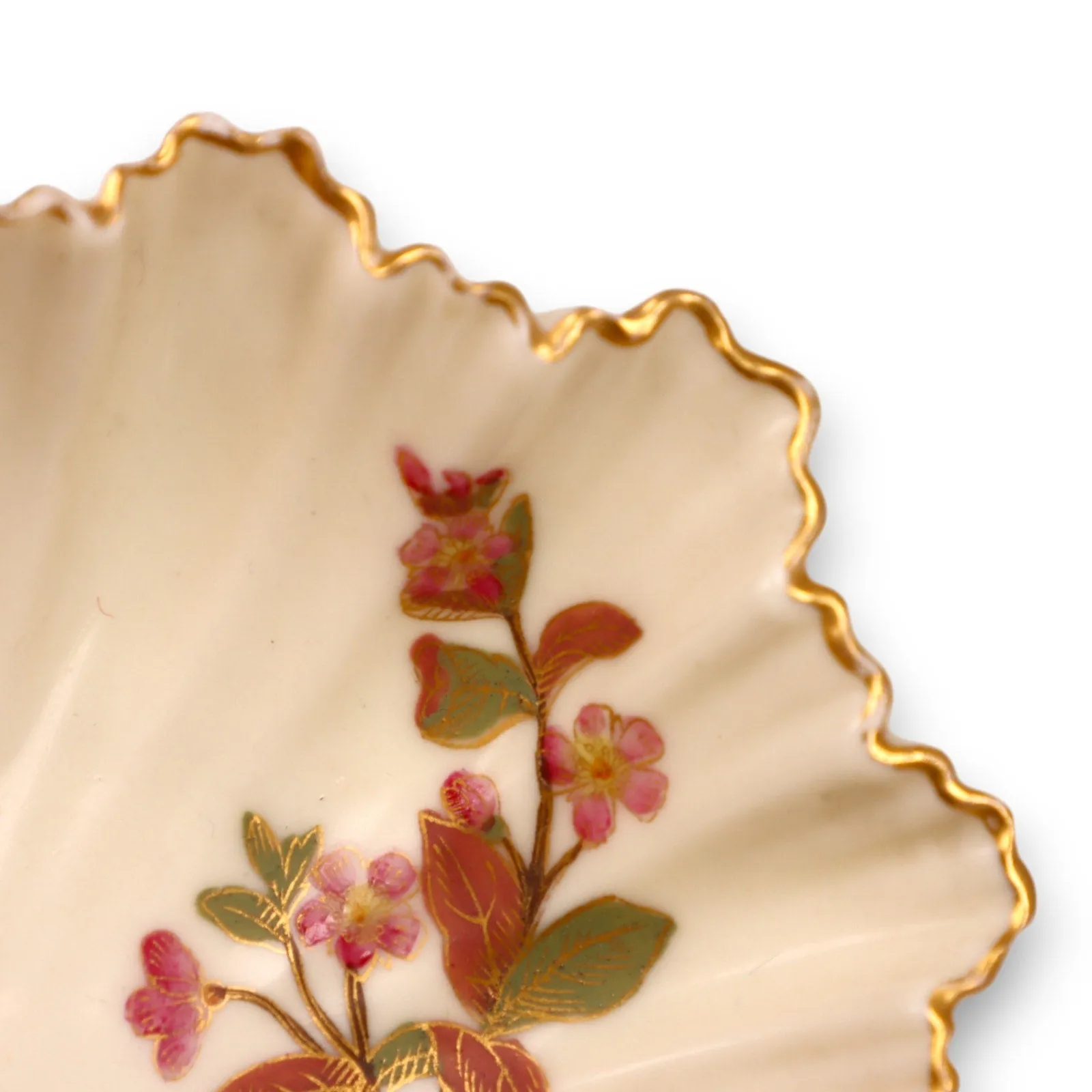 Royal Worcester Blush Ivory 1413 Scallop Shell Candy Trinket Dish Antique 1889