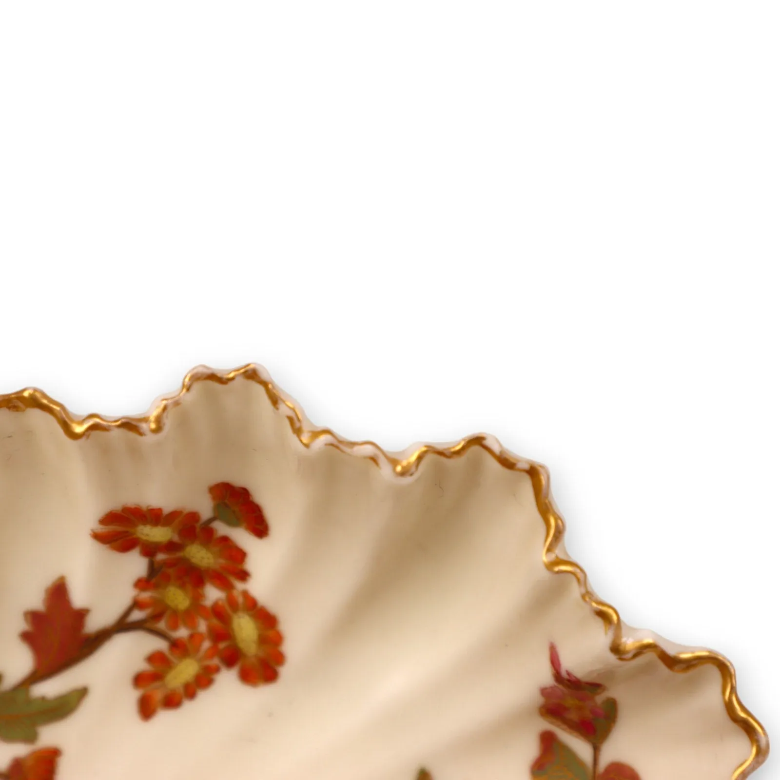 Royal Worcester Blush Ivory 1413 Scallop Shell Candy Trinket Dish Antique 1889