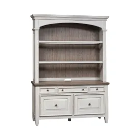 Rustico Credenza & Hutch with File Cabinet drawers