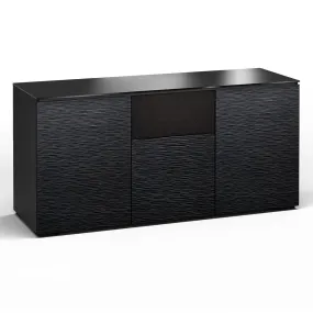Salamander Chameleon Collection Chicago 336 Triple Speaker Integrated Cabinet (Textured Black Oak with Black Glass Top)