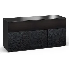 Salamander Chameleon Collection Chicago 339 Triple Speaker Integrated Cabinet (Textured Black Oak with Black Glass Top)