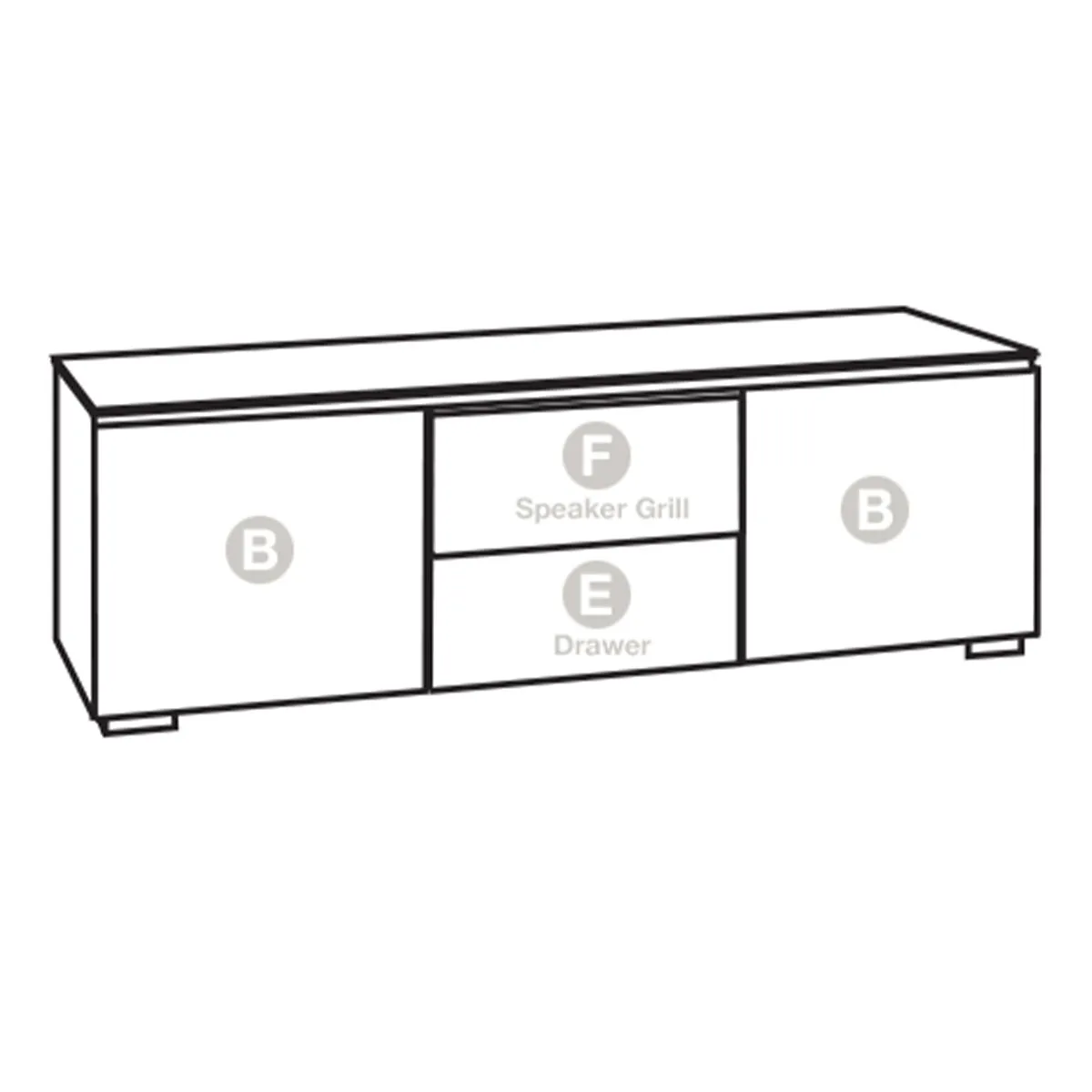 Salamander Chameleon Collection Denver 236 Triple Speaker Integrated Cabinet (Deep Textured Medium Walnut with Black Glass Top)
