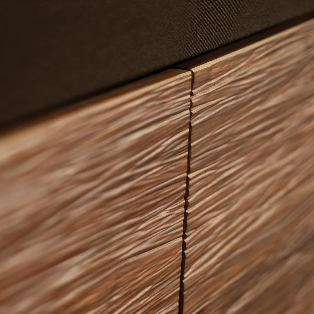 Salamander Chameleon Collection Denver 236 Triple Speaker Integrated Cabinet (Deep Textured Medium Walnut with Black Glass Top)