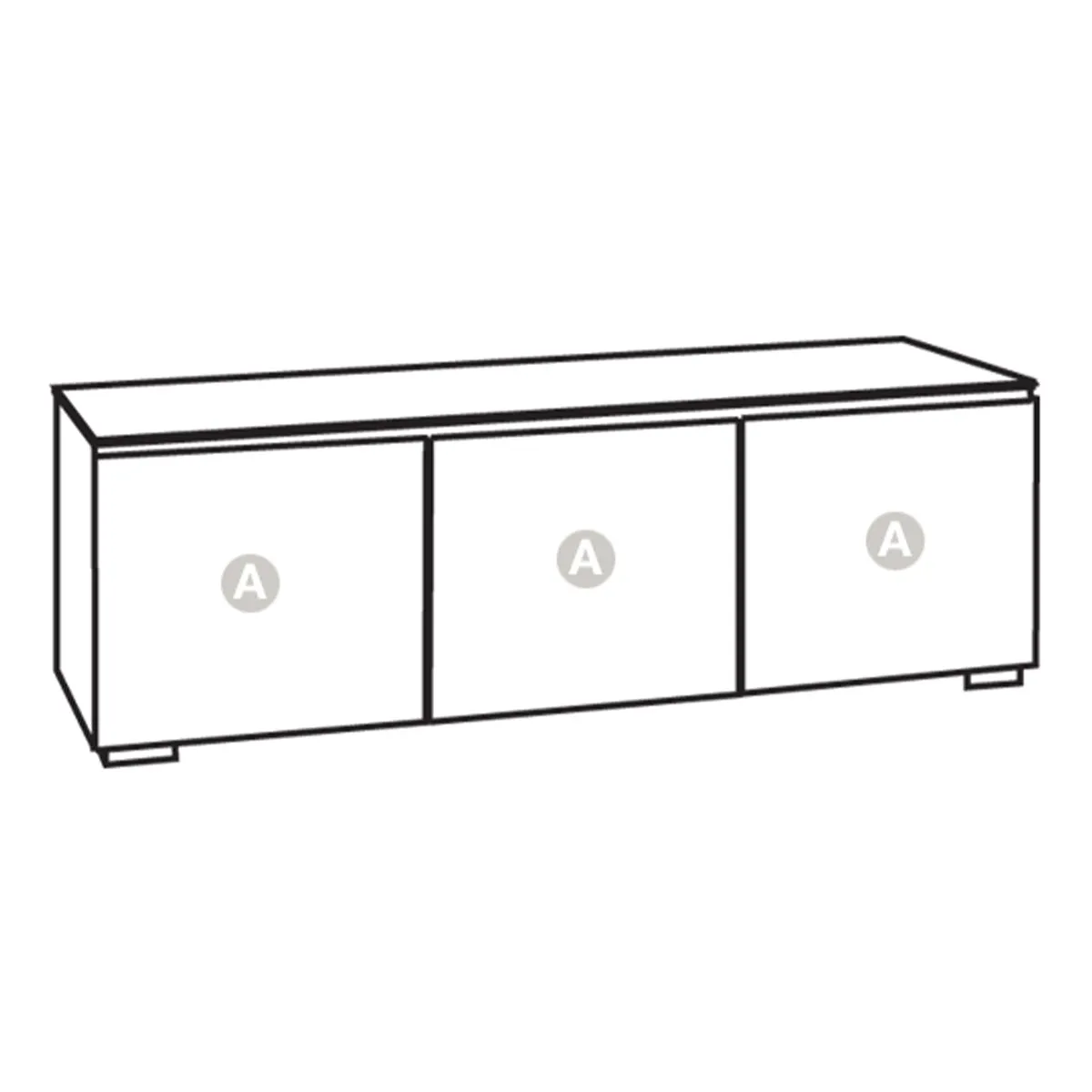 Salamander Chameleon Collection Denver 237 Triple AV Cabinet (Deep Textured Natural Oak with Black Glass Top)