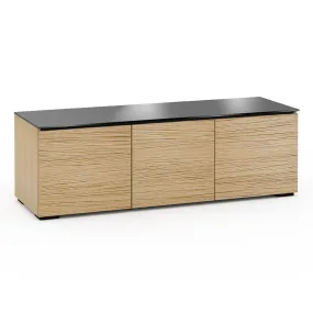 Salamander Chameleon Collection Denver 237 Triple AV Cabinet (Deep Textured Natural Oak with Black Glass Top)