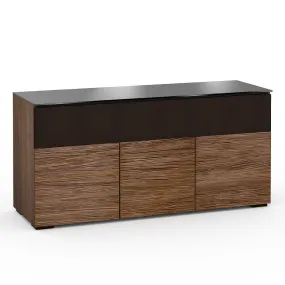 Salamander Chameleon Collection Denver 339 Triple Speaker Integrated Cabinet (Deep Textured Medium Walnut with Black Glass Top)