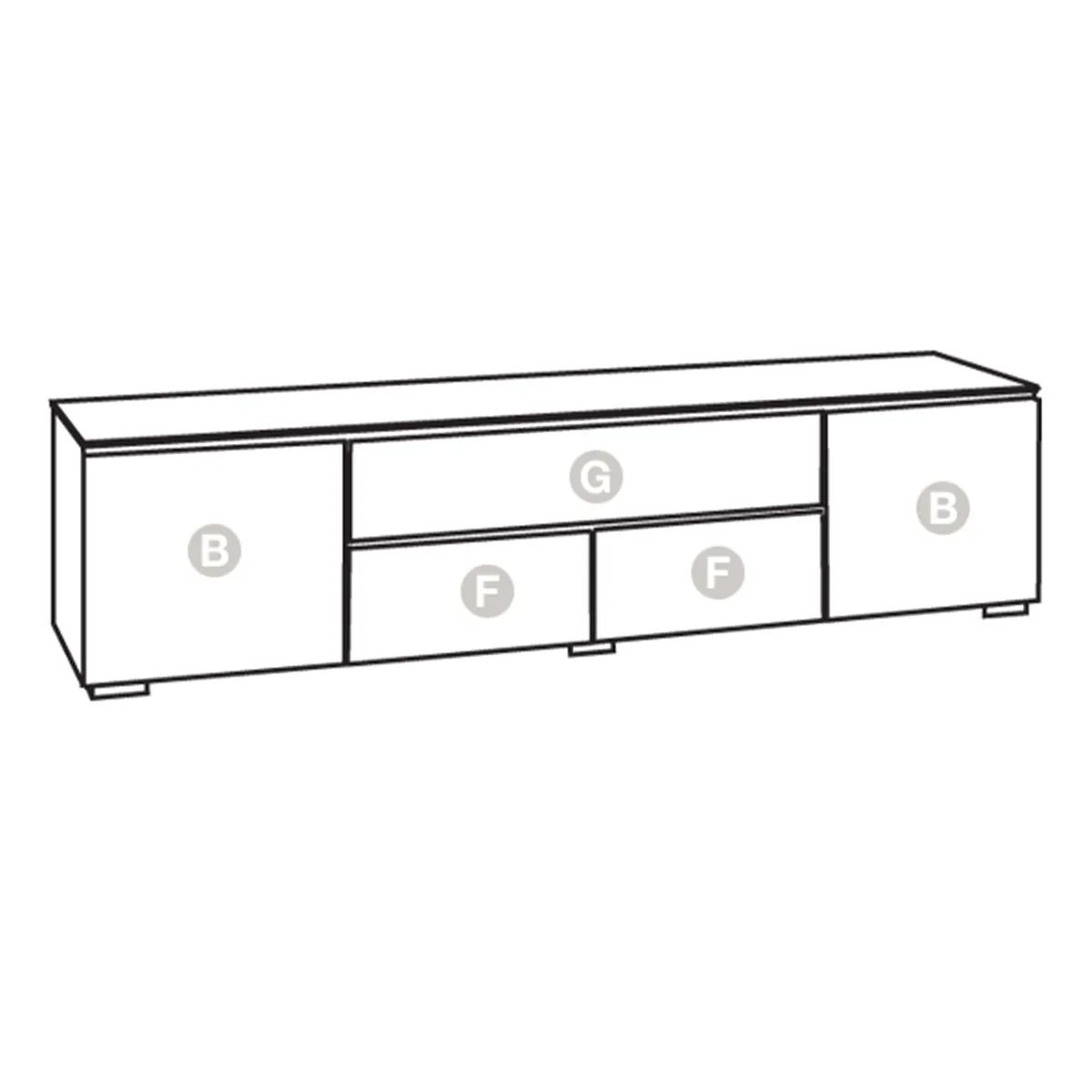 Salamander Chameleon Collection Elba 245 Quad Speaker Integrated Cabinet (Wide Framed American Cherry Doors with Smoked Glass Inserts)