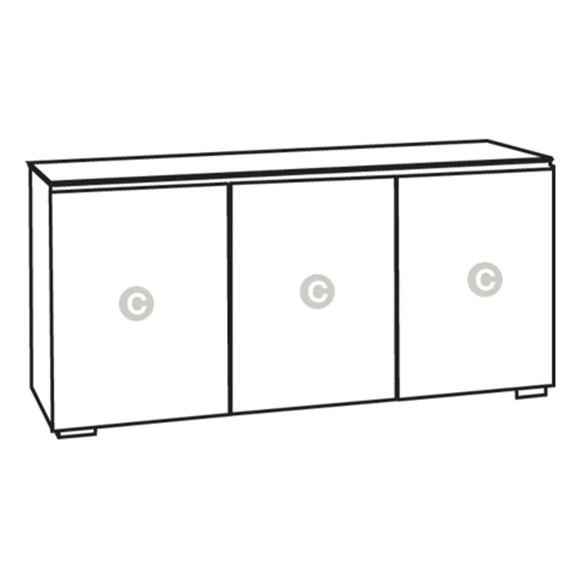 Salamander Chameleon Collection Elba 337 Triple AV Cabinet (Wide Framed American Cherry Doors with Smoked Glass Inserts)