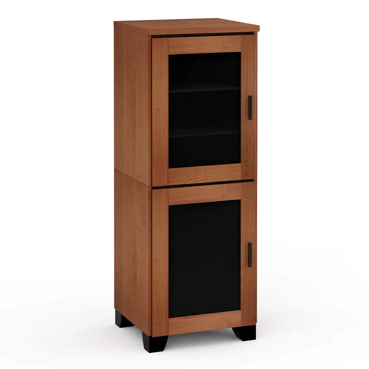 Salamander Chameleon Collection Elba 617 Single AV Cabinet (Wide Framed American Cherry Doors with Smoked Glass Inserts)