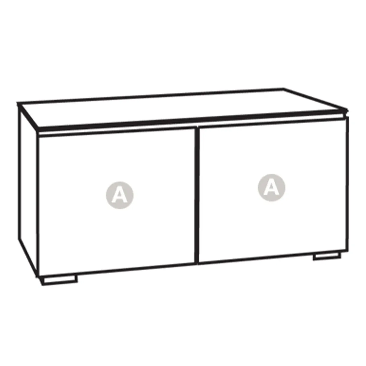 Salamander Chameleon Collection Milan 221 Twin AV Cabinet (Geometric White with Black Glass Top)