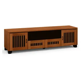 Salamander Chameleon Collection Sonoma 245 Quad Speaker Integrated Cabinet (American Cherry Vertical Pattern with Perforated Black Steel Inserts)
