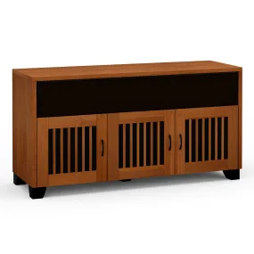 Salamander Chameleon Collection Sonoma 339 Triple Speaker Integrated Cabinet (American Cherry Vertical Pattern with Perforated Black Steel Inserts)