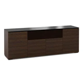 Salamander Chameleon Collection Zurich 345 Quad Speaker Integrated Cabinet (Horizontal Wood Pattern with Black Glass Top)