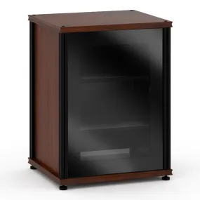 Salamander Synergy 303 Single AV Cabinet with Black Glass Door (Walnut/Black)